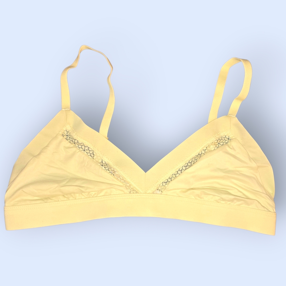 L - Victoria's Secret Incredible Bralette Light Yellow Cut Out Trim